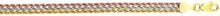 Load image into Gallery viewer, Floreo 10k Tri Color Gold Triple Strand Rope Chain Bracelet, 7.5”
