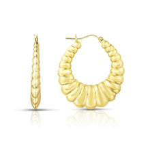 Load image into Gallery viewer, Floreo 10k Yellow Gold Shrimp Hoop Earring
