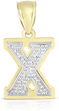 Load image into Gallery viewer, Floreo 10k Yellow and White Gold 3D Alphabet Initial A-Z Pendant

