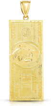 Load image into Gallery viewer, Floreo 10k Yellow Gold Hundred Dollar Bill Pendant, 4 Sizes
