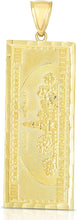 Load image into Gallery viewer, 10k Yellow Gold Hundred Dollar Bill Pendant, 4 Sizes
